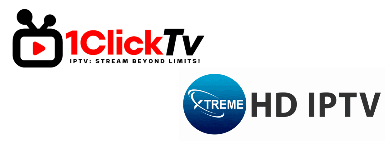 1ClickTV IPTV service streaming live channels on a smart TV and mobile devices