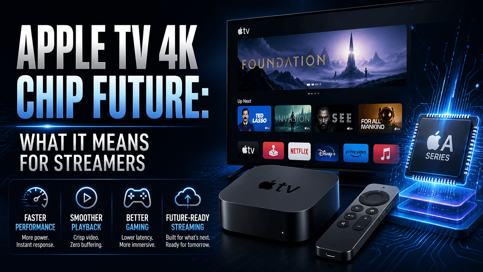 Apple TV 4K chip upgrade streaming — next-gen processor concept for cord-cutters