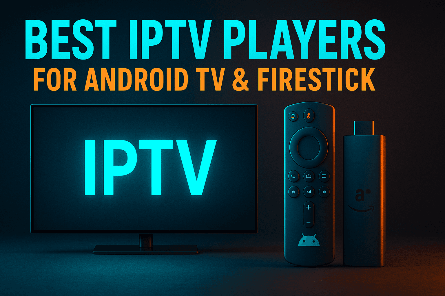 Best IPTV players for Android TV and Firestick shown on a 4K TV screen in 2026
