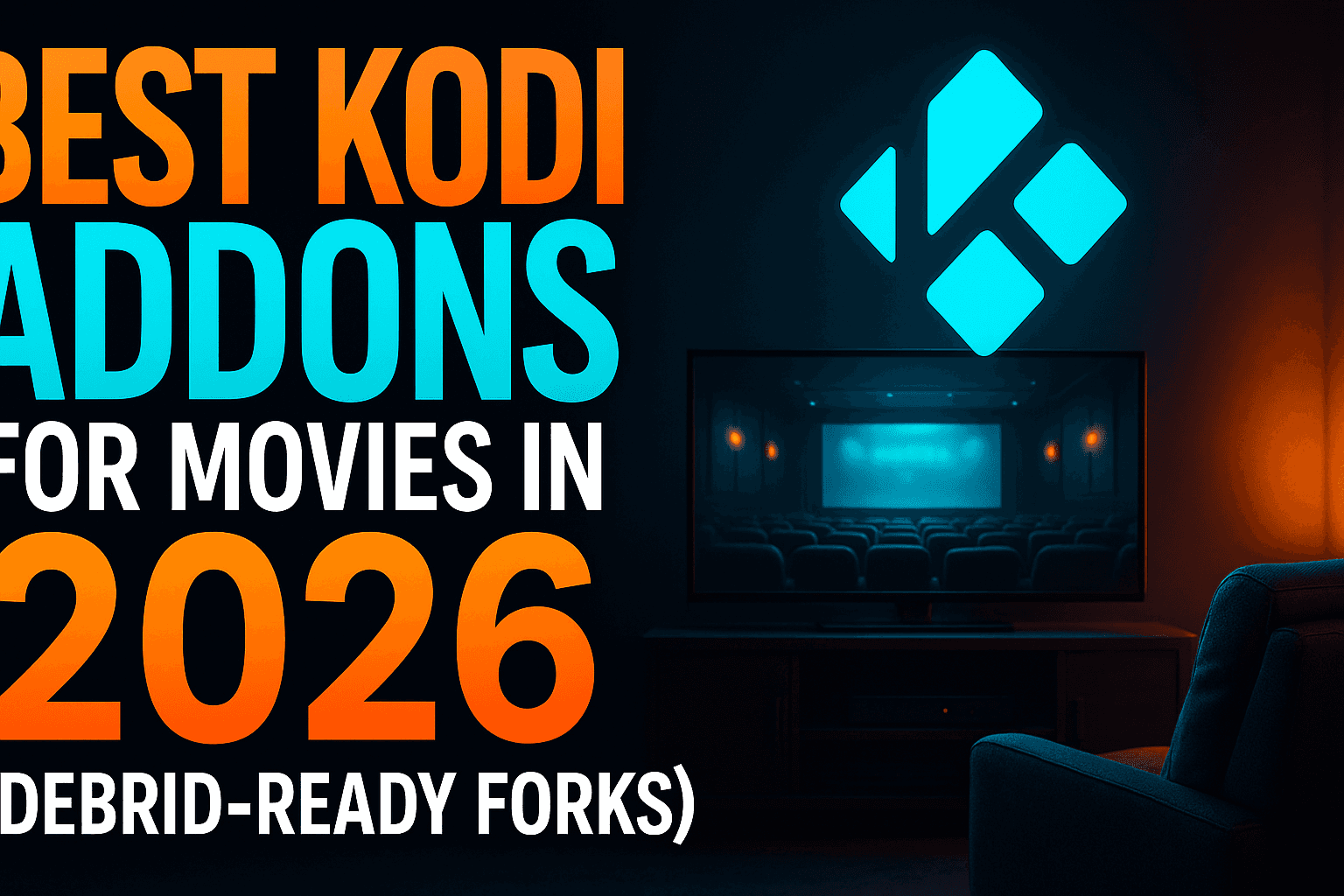 Best Kodi movie addons with debrid 2026 — debrid-ready fork comparison hero image