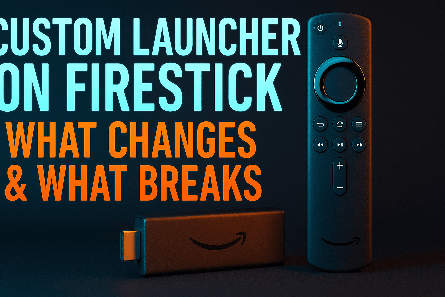 Custom launcher on Firestick home screen showing a clean app grid on a TV