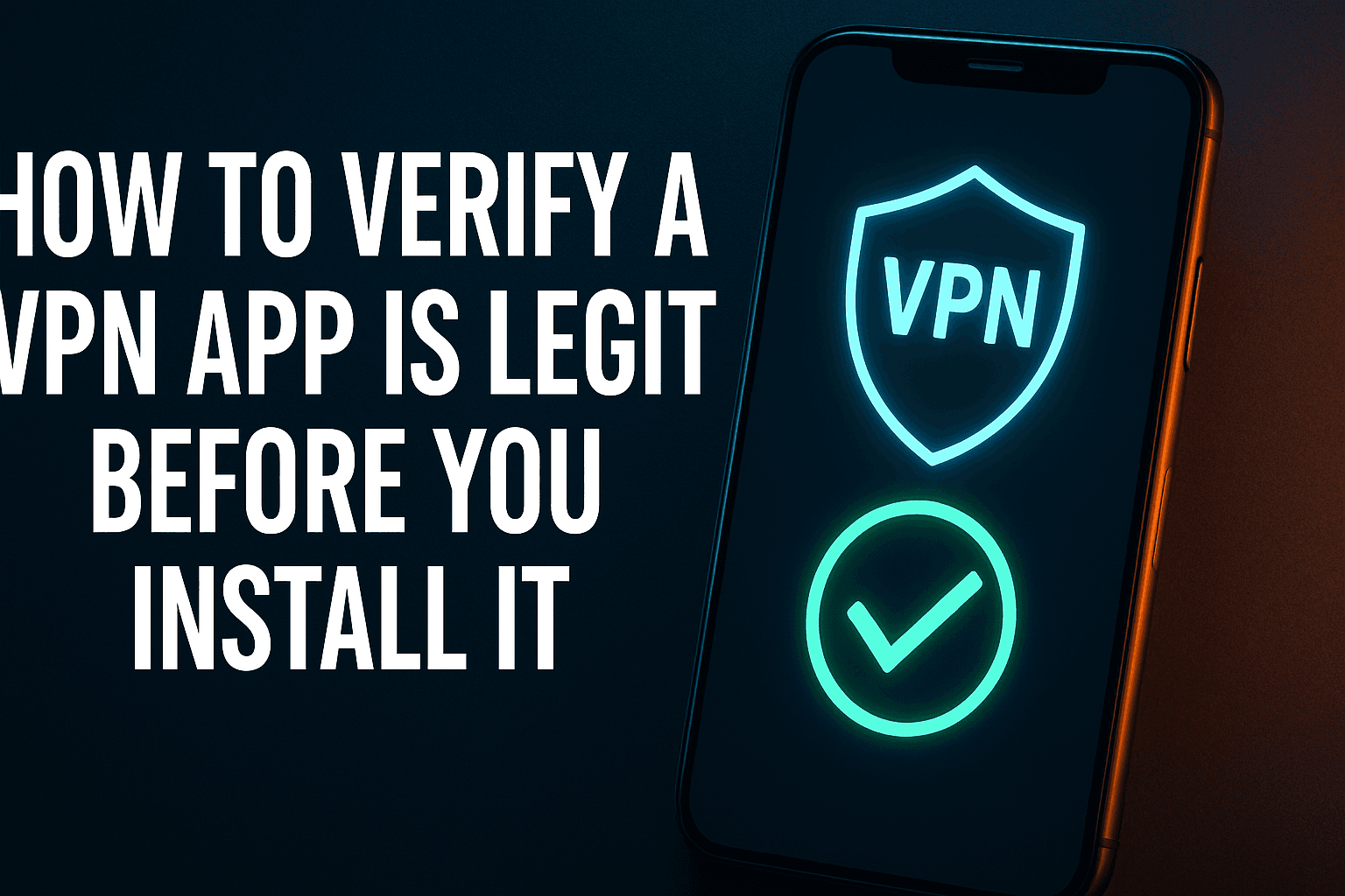 How to verify a VPN app is legitimate — checklist on a smartphone screen