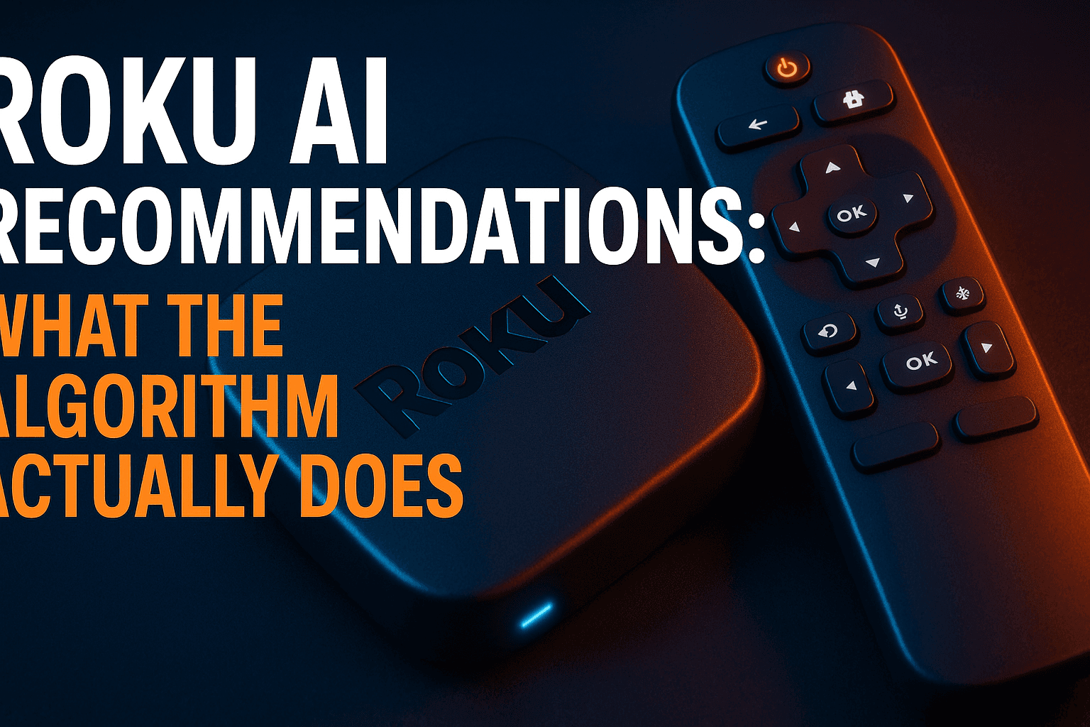 Diagram showing how the Roku AI recommendations algorithm ranks home screen content rows