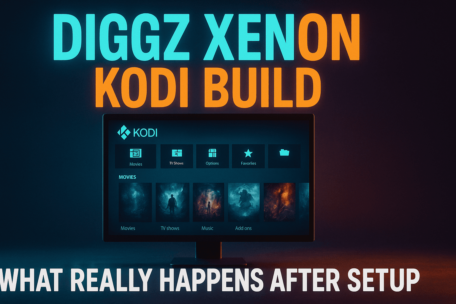 Diggz Xenon Kodi build home screen showing Arctic Zephyr skin on a streaming device