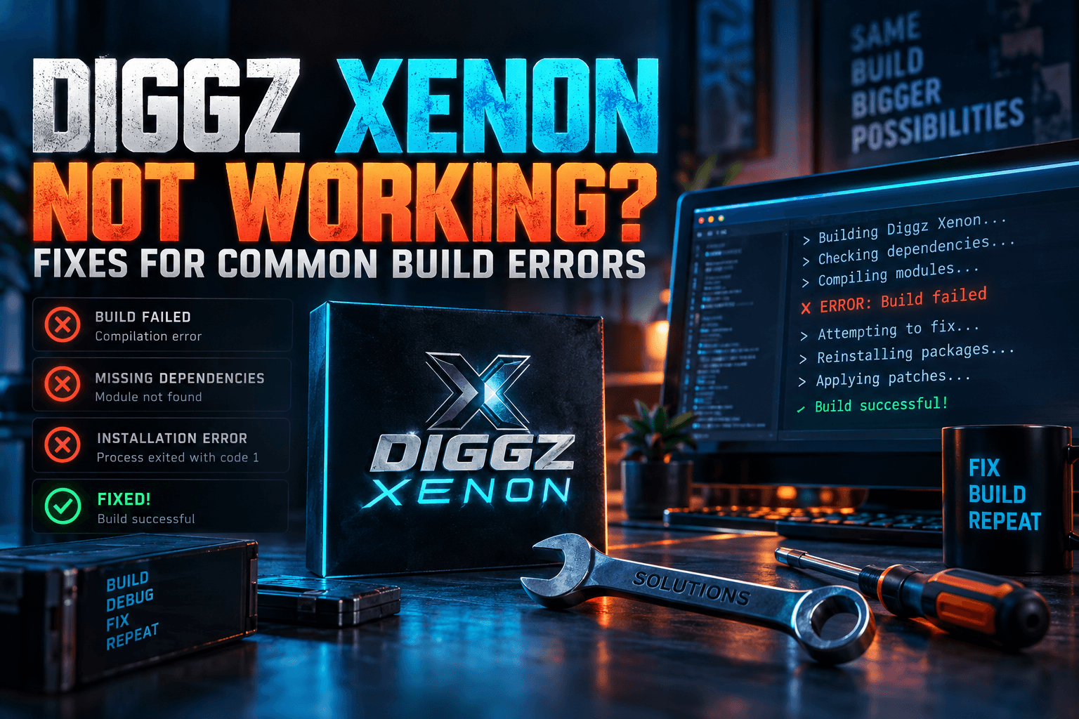 Diggz Xenon not working error on a Firestick Kodi screen with troubleshooting fixes
