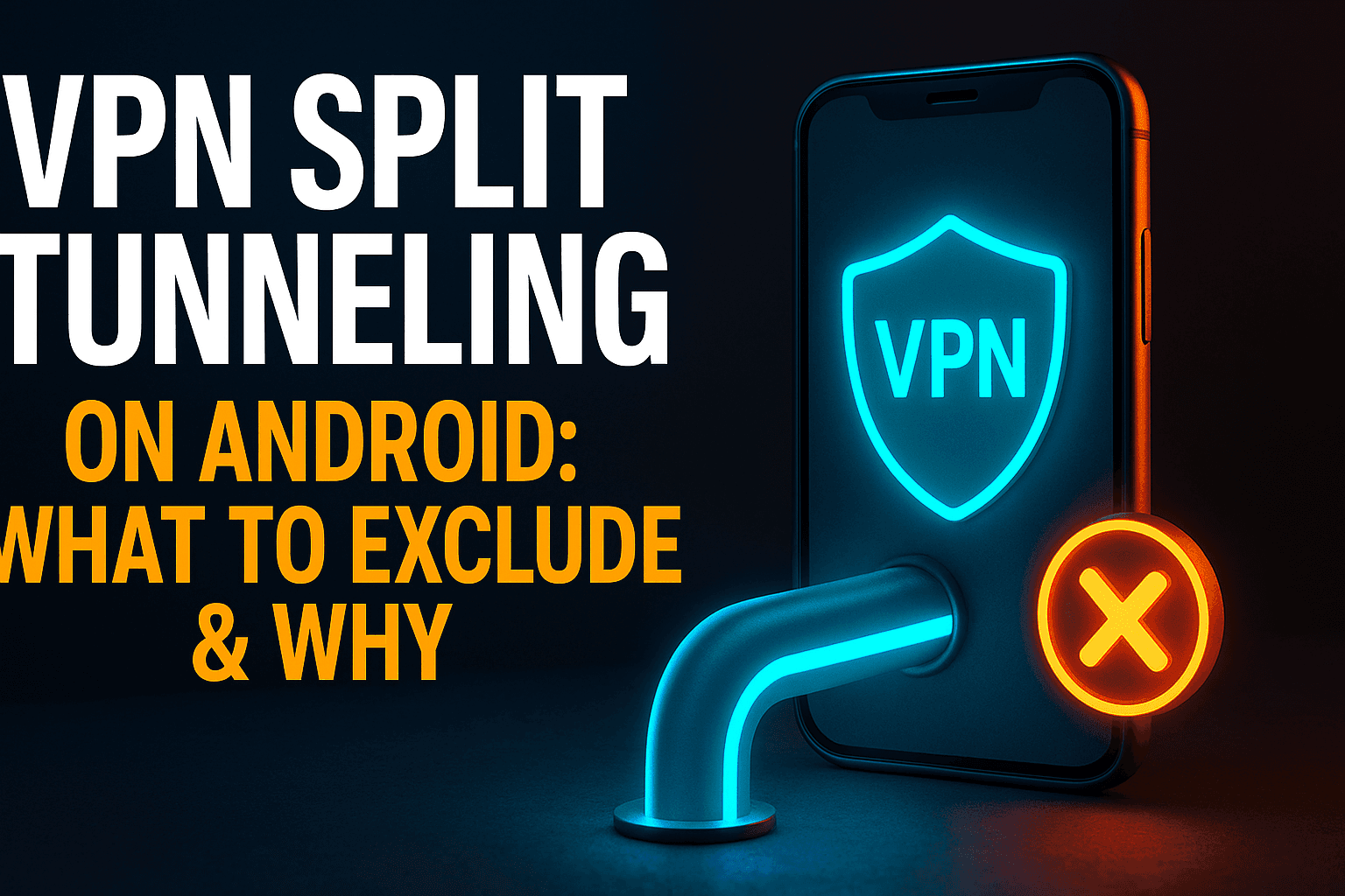 VPN split tunneling Android settings screen showing per-app routing configuration