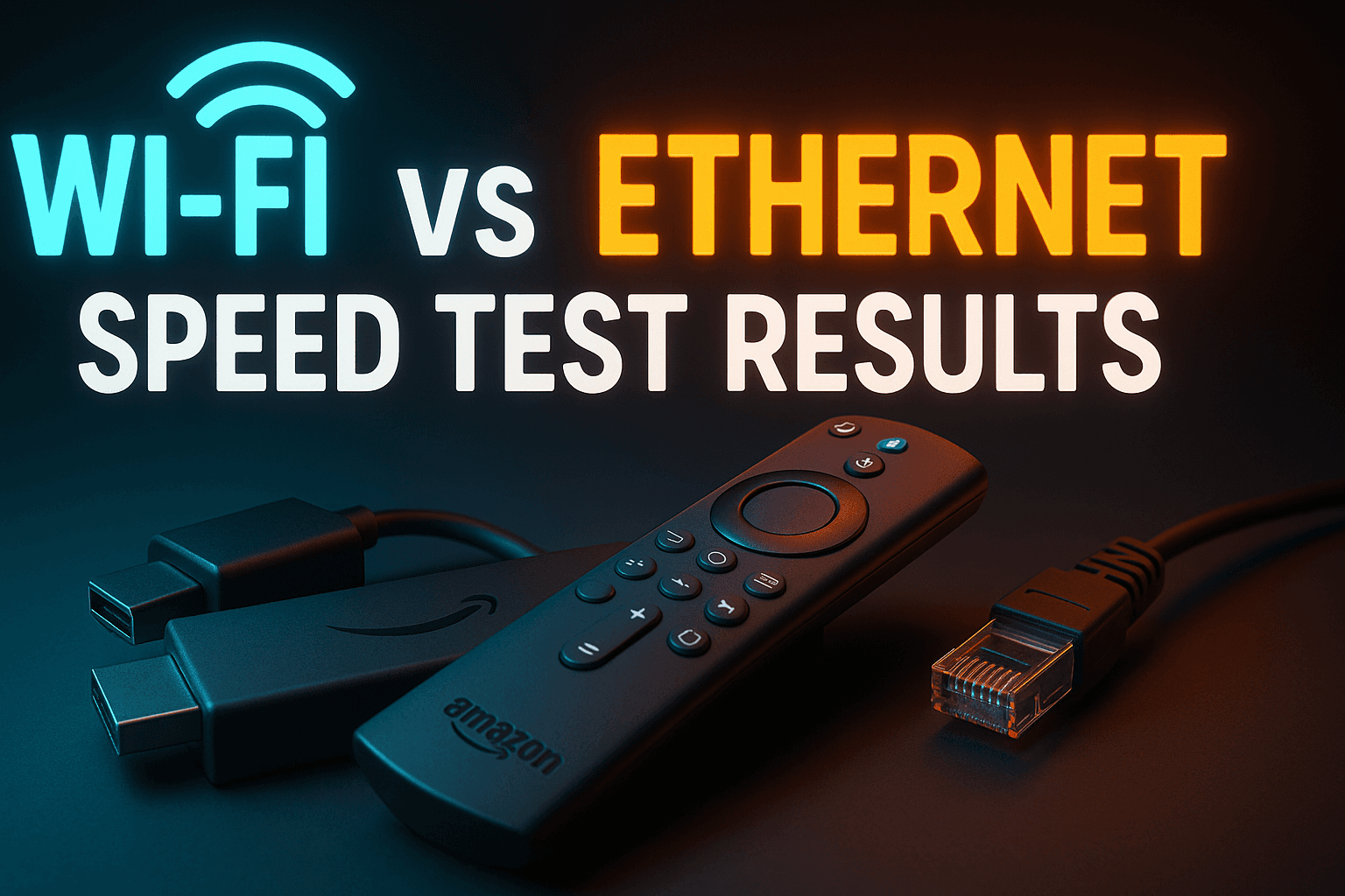 Firestick WiFi vs Ethernet speed test comparison showing latency and throughput results