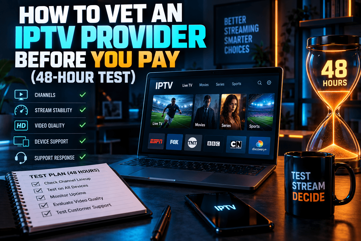 How to test an IPTV provider with a 48-hour trial on Firestick and Google TV devices