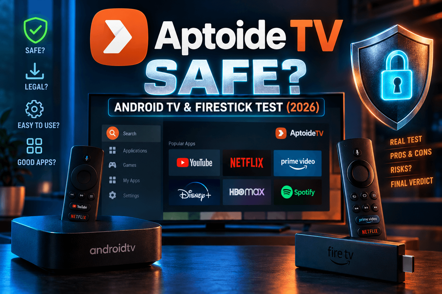 Is Aptoide TV safe test on Firestick 4K Max, Onn Google TV 4K and NVIDIA Shield