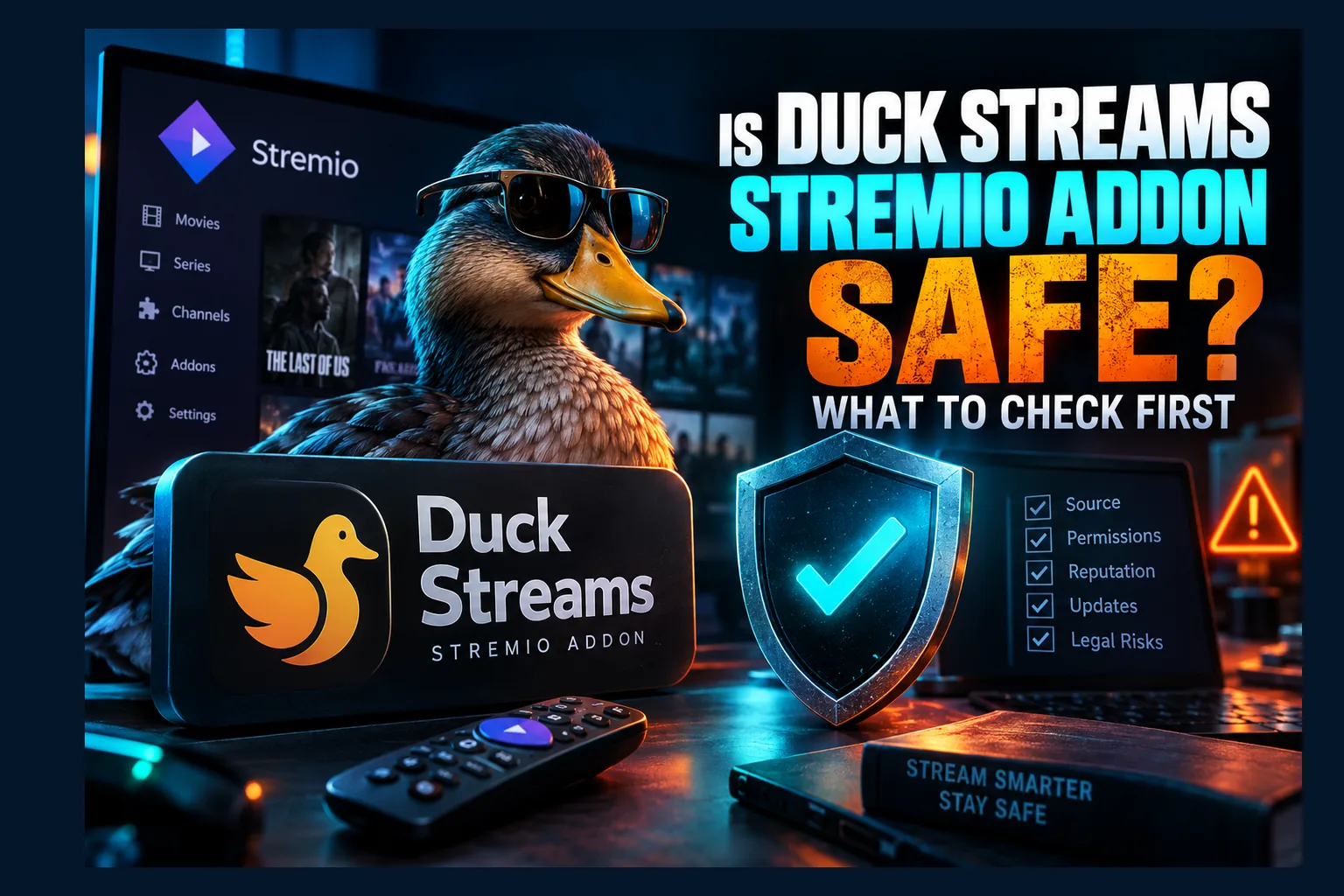 Is Duck Streams Stremio addon safe? Stremio app screen with an addon manifest check
