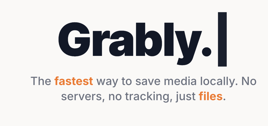 Grably.org free video downloader interface showing multi-platform download options