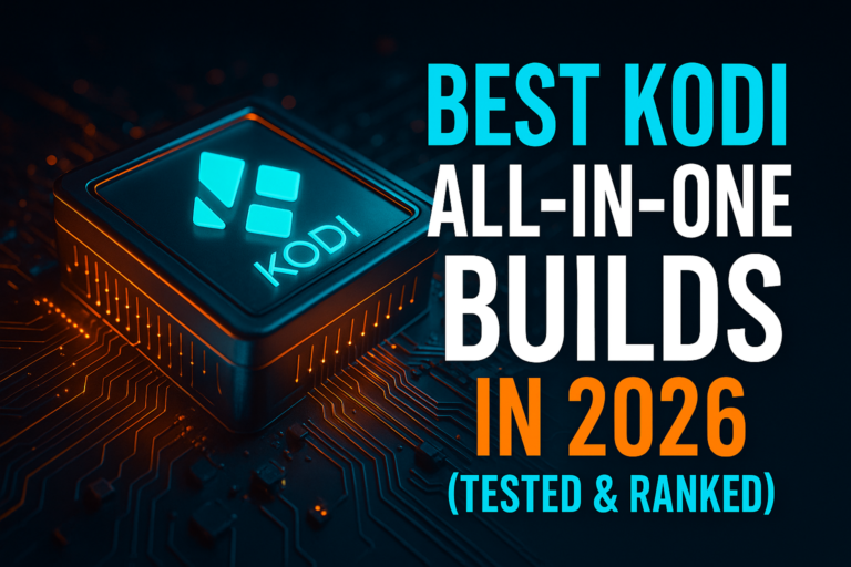 Best Kodi all-in-one builds 2026 — hero image showing Kodi running on a Firestick