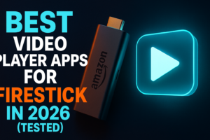 Best video player apps for Firestick shown on a 4K Fire TV home screen