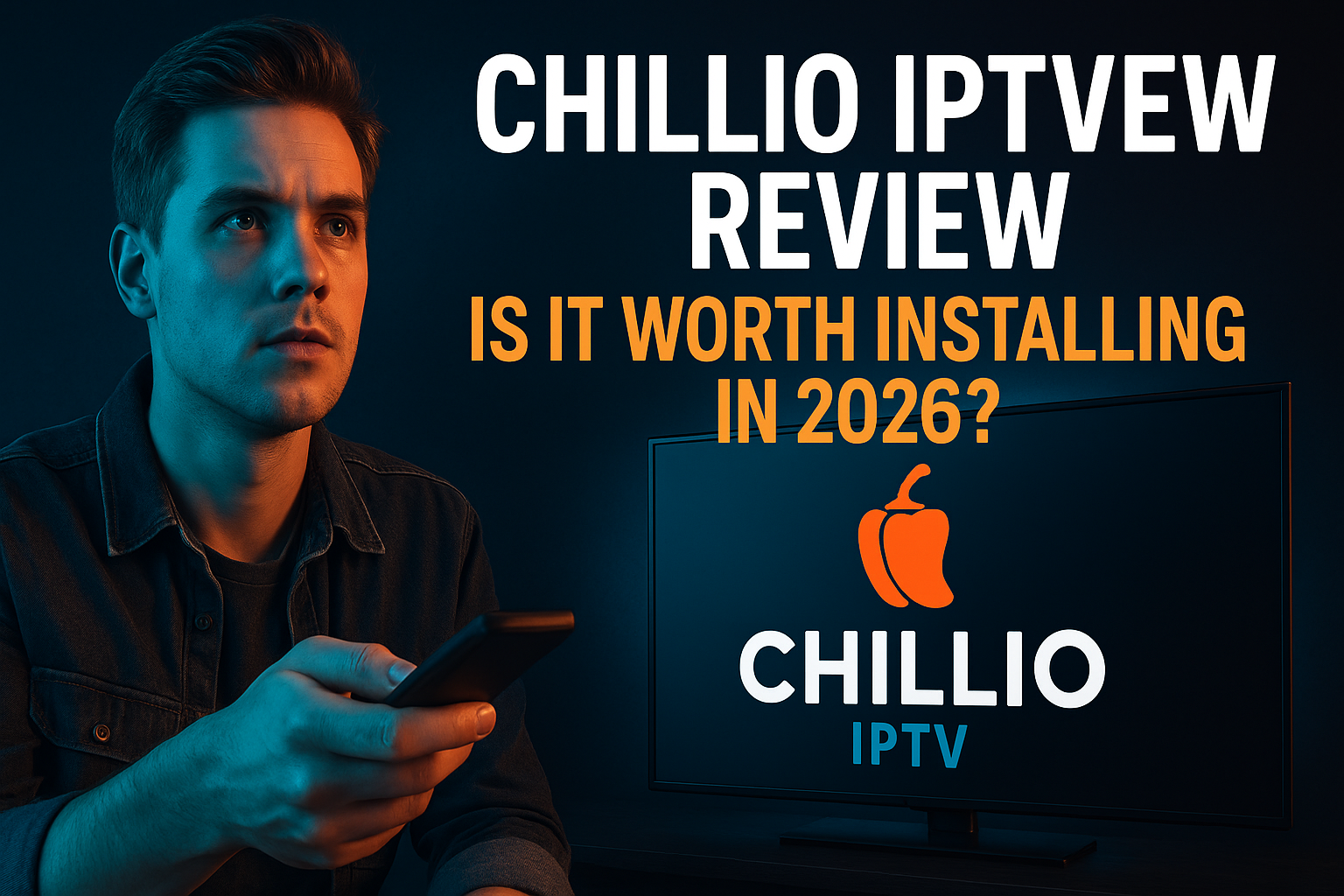 Chillio IPTV review — app interface shown on Apple TV 4K home screen in 2026