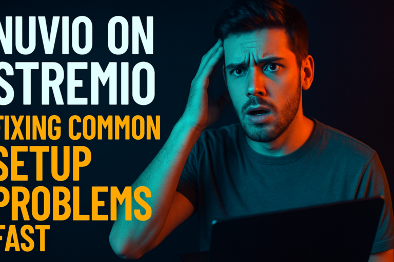 Nuvio Stremio setup problems — troubleshooting guide hero image showing Stremio addon config screen
