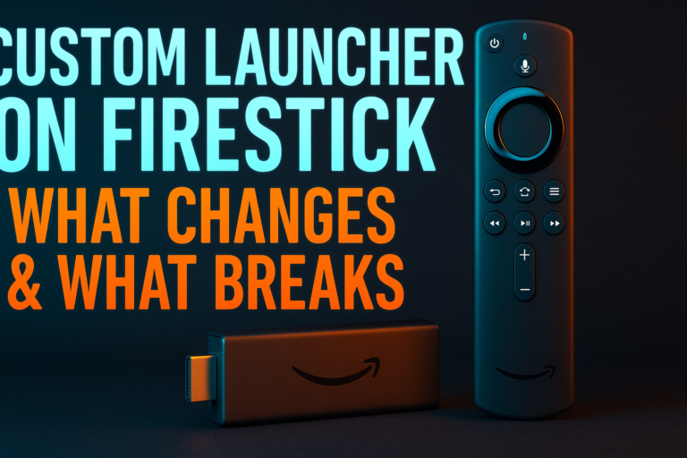 Custom launcher on Firestick home screen replacing the stock Fire TV interface