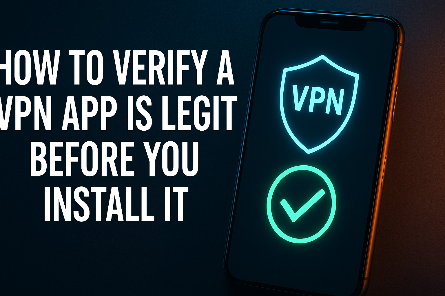 How to verify a VPN app is legitimate — checklist on a smartphone screen