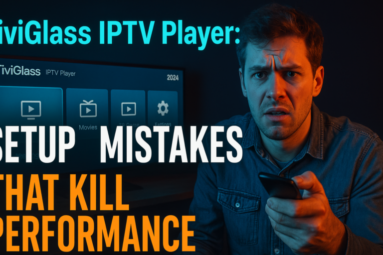 TiviGlass IPTV player setup screen showing buffer and EPG settings on a Firestick