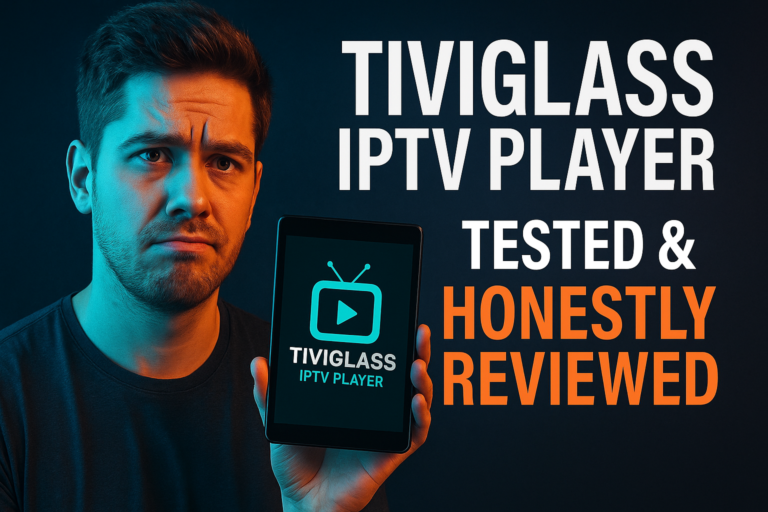 TiviGlass IPTV player review — app interface shown on Firestick 4K Max