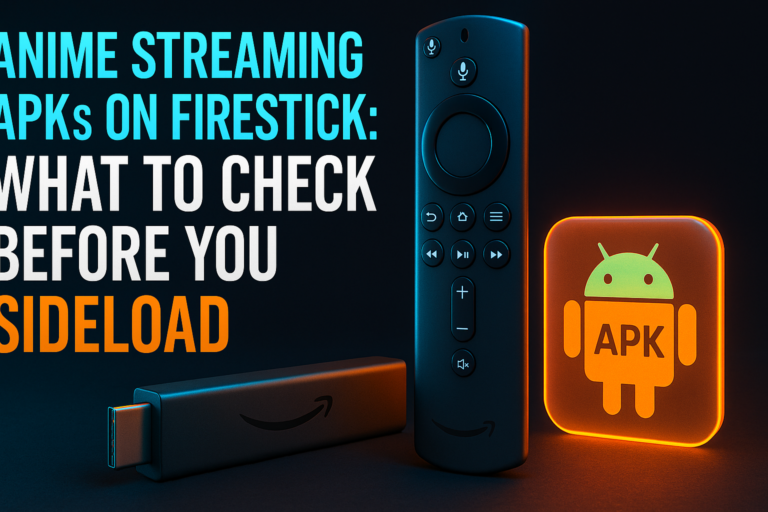 anime streaming APK Firestick safety checklist shown on a Fire TV device screen