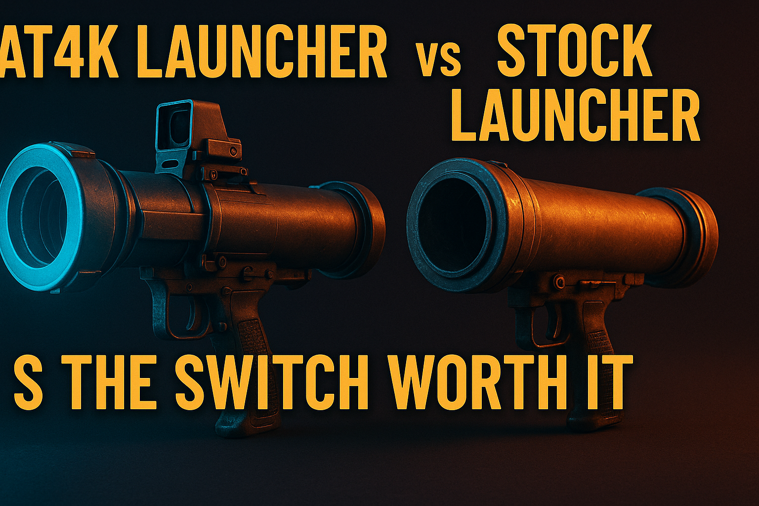 AT4K launcher vs stock launcher side-by-side comparison on a Firestick 4K home screen