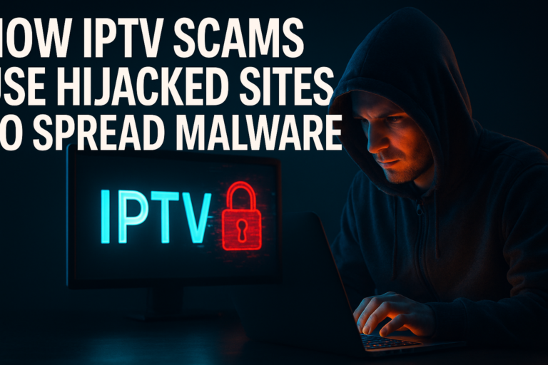 IPTV scams hijacked websites malware — hacker exploiting trusted domain to deliver fake IPTV app