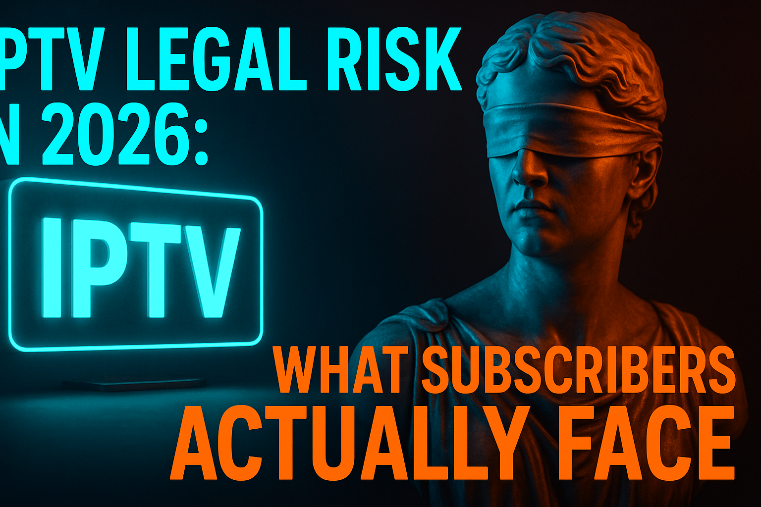 IPTV legal risk for subscribers illustrated by a warning letter and streaming device