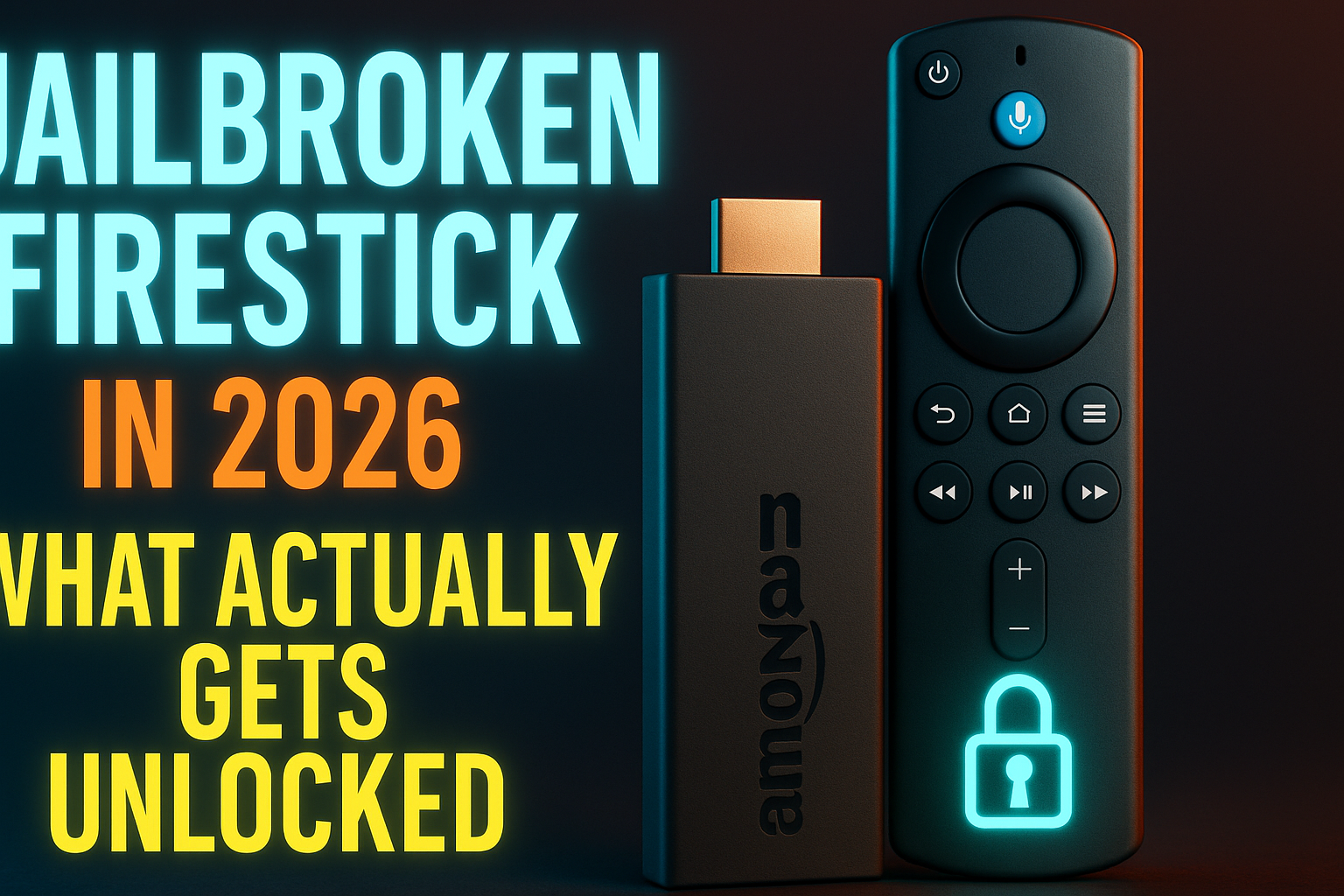 jailbreak Firestick 2026 what changes — hero image showing Fire OS developer options screen