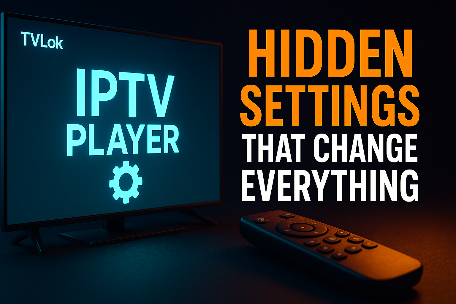 TVLok IPTV player settings menu open on an Android TV streaming device