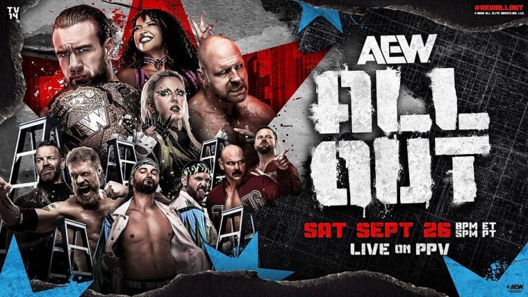 AEW All Out Chicago PPV live stream shown in an IPTV app channel guide