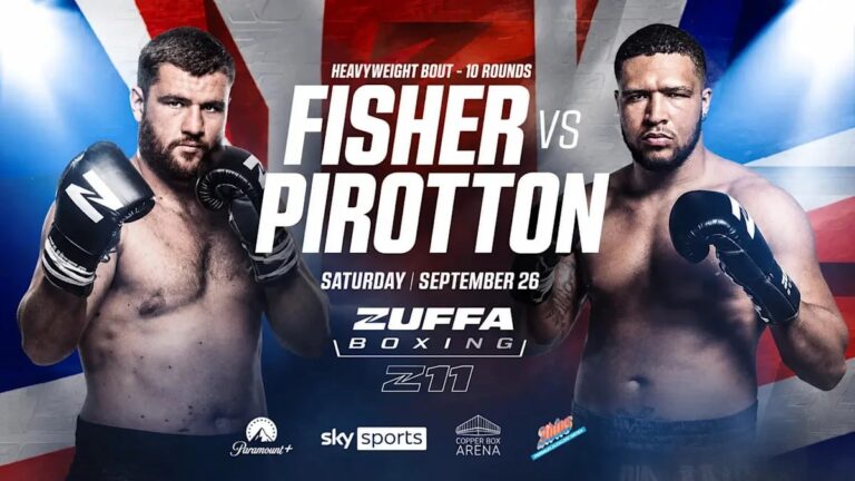 Fisher vs Pirotton live event graphic for UK and US PPV streaming on Live Event 07