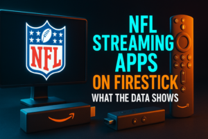 Best NFL streaming app for Firestick shown on a 4K TV during a live game broadcast